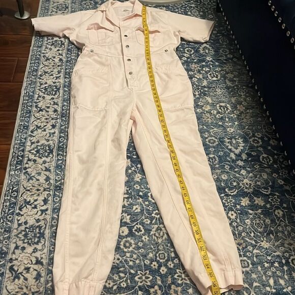 A.L.C. Petra Morganite Pink Contemporary Feminine Pockets Buttons Boho Jumpsuit - Picture 9 of 16